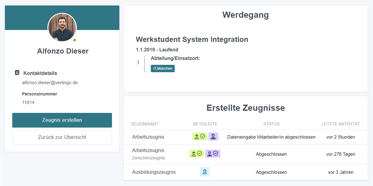 Factorial Mitarbeiterübersicht