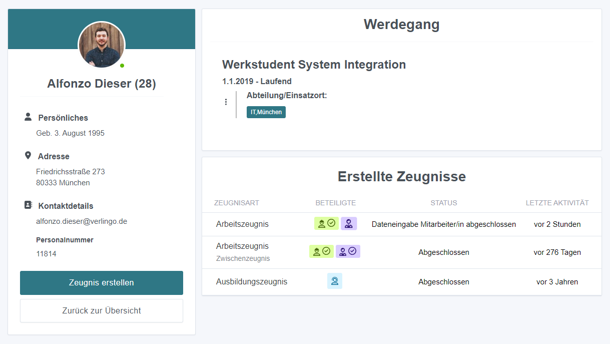 Factorial Mitarbeiterübersicht